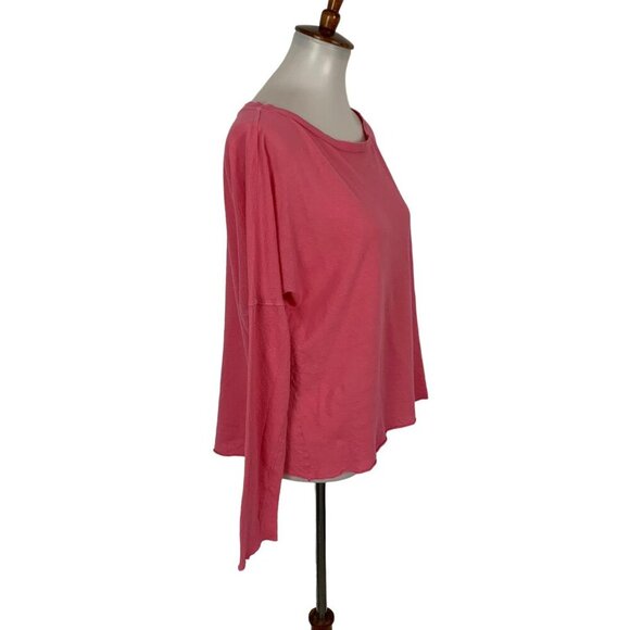 Stateside Pink Lightweight Long Sleeve Boxy Top Medium Casual Minimalist Layer - Picture 2 of 5